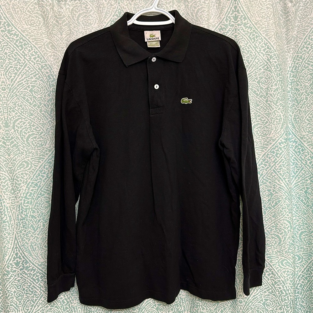 VEUC Vintage Lacoste Men’s XXL Long Sleeve Classic Fit Polo Black